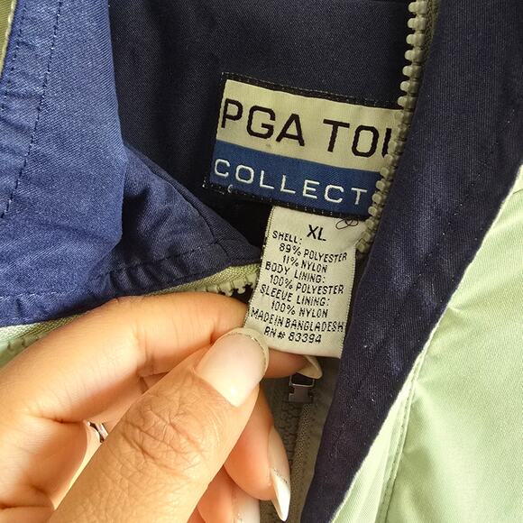 Vintage PGA Tour Collection Green 1/4 Zip Pullover Jacket Men's XL - Picture 6 of 14